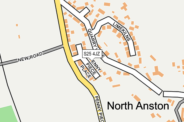 S25 4JZ map - OS OpenMap – Local (Ordnance Survey)