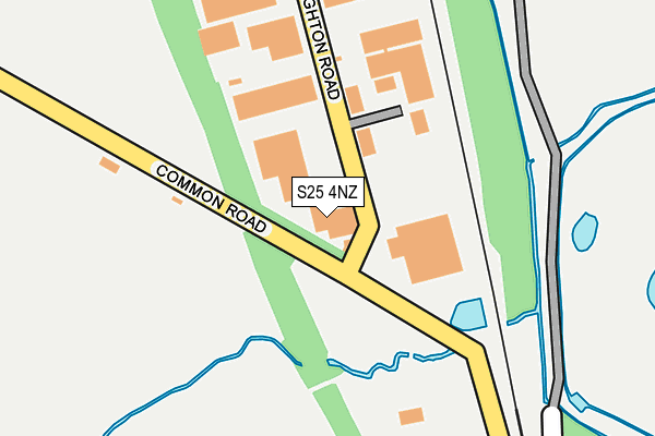 S25 4NZ map - OS OpenMap – Local (Ordnance Survey)