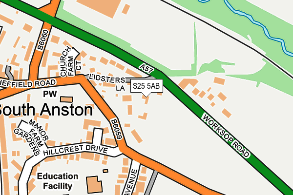 S25 5AB map - OS OpenMap – Local (Ordnance Survey)