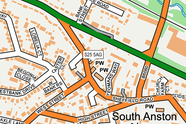 S25 5AG map - OS OpenMap – Local (Ordnance Survey)