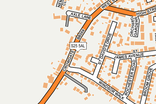 S25 5AL map - OS OpenMap – Local (Ordnance Survey)