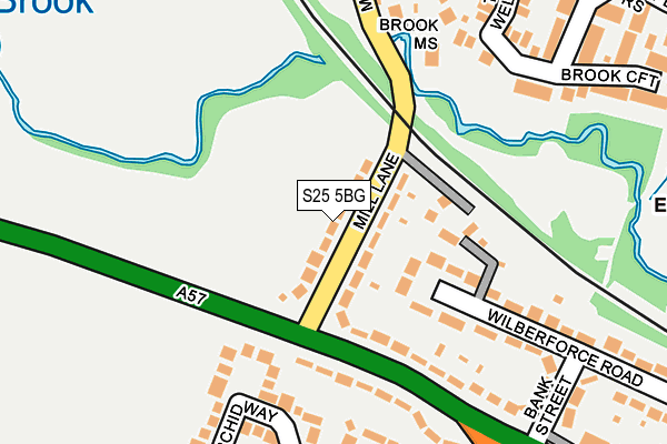 S25 5BG map - OS OpenMap – Local (Ordnance Survey)