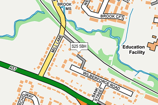 S25 5BH map - OS OpenMap – Local (Ordnance Survey)