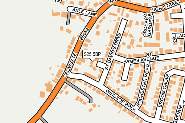 S25 5BP map - OS OpenMap – Local (Ordnance Survey)