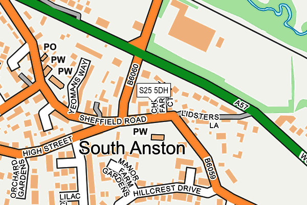 S25 5DH map - OS OpenMap – Local (Ordnance Survey)