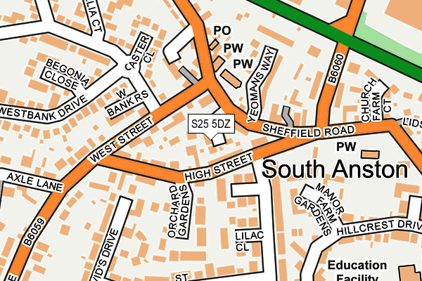 S25 5DZ map - OS OpenMap – Local (Ordnance Survey)