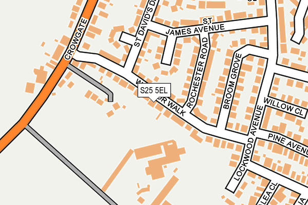 S25 5EL map - OS OpenMap – Local (Ordnance Survey)