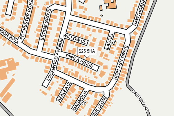S25 5HA map - OS OpenMap – Local (Ordnance Survey)