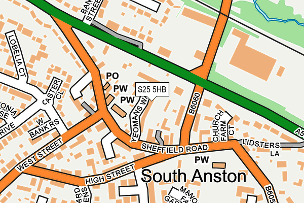S25 5HB map - OS OpenMap – Local (Ordnance Survey)