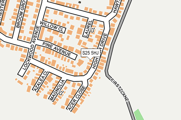 S25 5HJ map - OS OpenMap – Local (Ordnance Survey)