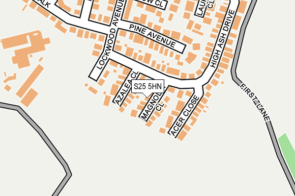 S25 5HN map - OS OpenMap – Local (Ordnance Survey)