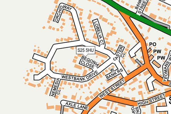 S25 5HU map - OS OpenMap – Local (Ordnance Survey)