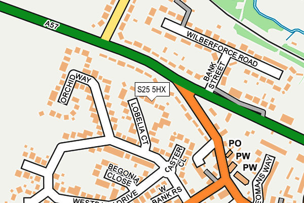 S25 5HX map - OS OpenMap – Local (Ordnance Survey)