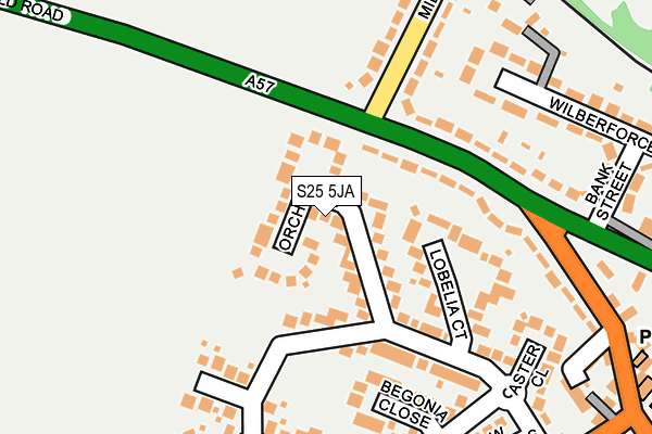 S25 5JA map - OS OpenMap – Local (Ordnance Survey)