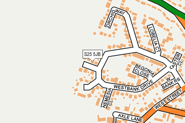 S25 5JB map - OS OpenMap – Local (Ordnance Survey)