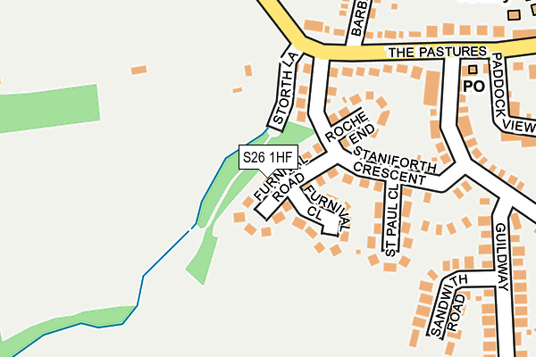 S26 1HF map - OS OpenMap – Local (Ordnance Survey)