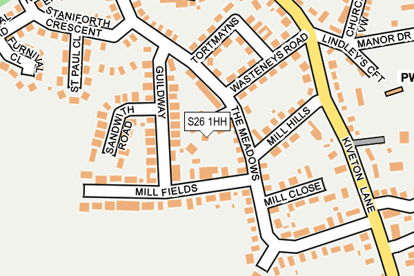 S26 1HH map - OS OpenMap – Local (Ordnance Survey)
