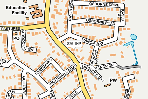 S26 1HP map - OS OpenMap – Local (Ordnance Survey)