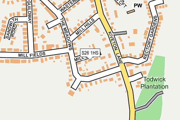 S26 1HS map - OS OpenMap – Local (Ordnance Survey)