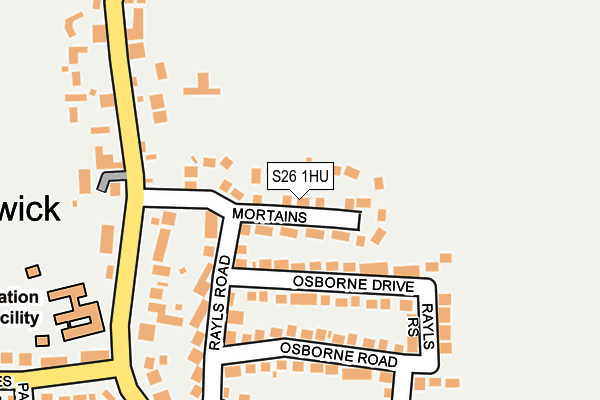 S26 1HU map - OS OpenMap – Local (Ordnance Survey)
