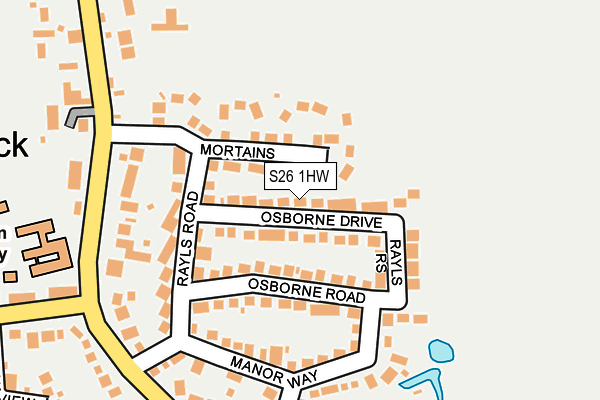 S26 1HW map - OS OpenMap – Local (Ordnance Survey)