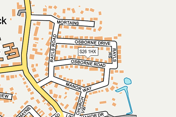 S26 1HX map - OS OpenMap – Local (Ordnance Survey)