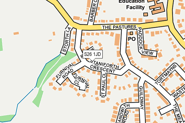 S26 1JD map - OS OpenMap – Local (Ordnance Survey)