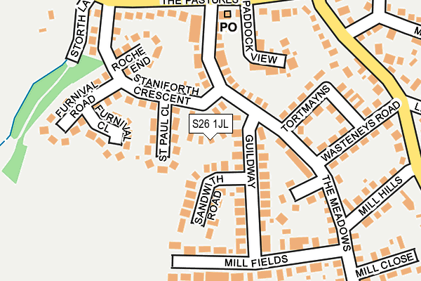 S26 1JL map - OS OpenMap – Local (Ordnance Survey)