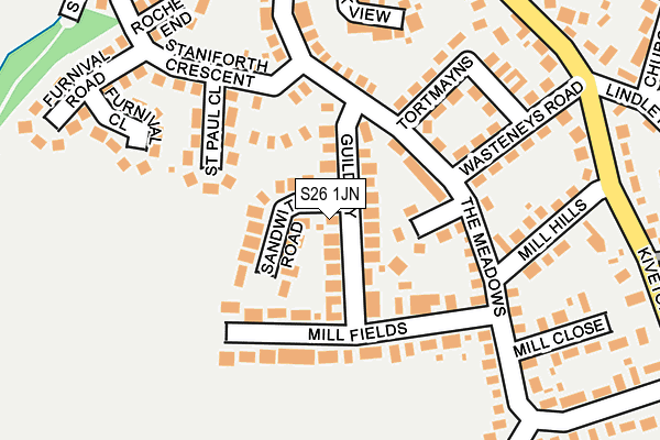S26 1JN map - OS OpenMap – Local (Ordnance Survey)