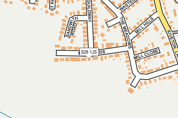 S26 1JS map - OS OpenMap – Local (Ordnance Survey)