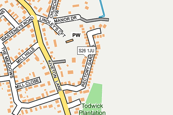 S26 1JU map - OS OpenMap – Local (Ordnance Survey)