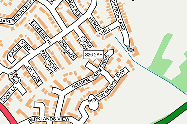 S26 2AF map - OS OpenMap – Local (Ordnance Survey)