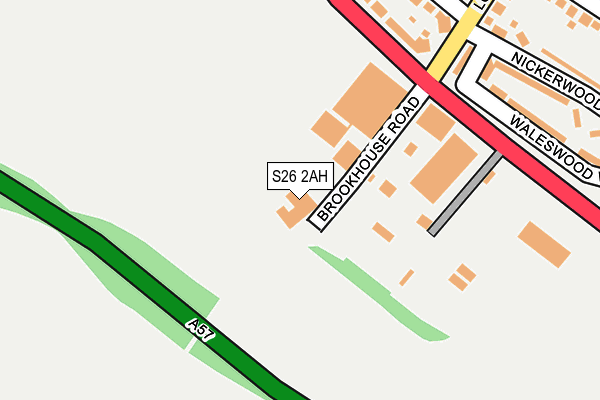 S26 2AH map - OS OpenMap – Local (Ordnance Survey)