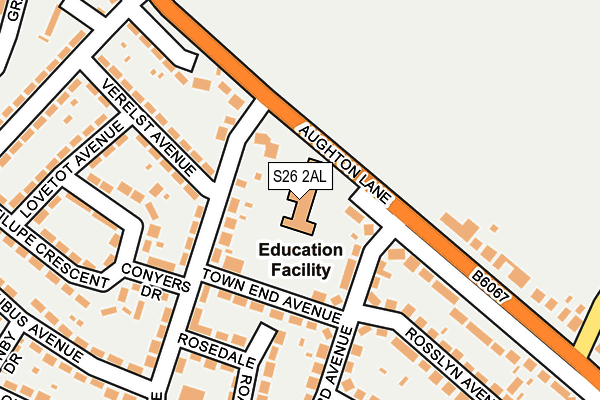 S26 2AL map - OS OpenMap – Local (Ordnance Survey)