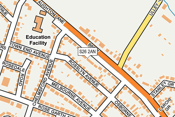 S26 2AN map - OS OpenMap – Local (Ordnance Survey)