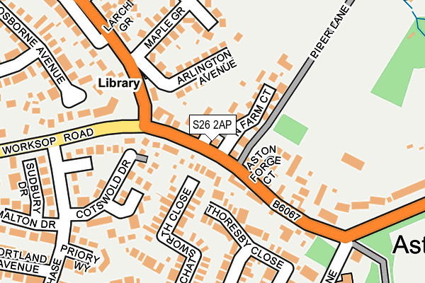 S26 2AP map - OS OpenMap – Local (Ordnance Survey)