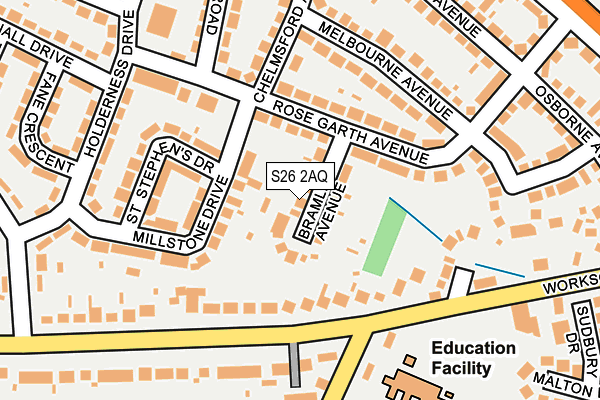 S26 2AQ map - OS OpenMap – Local (Ordnance Survey)