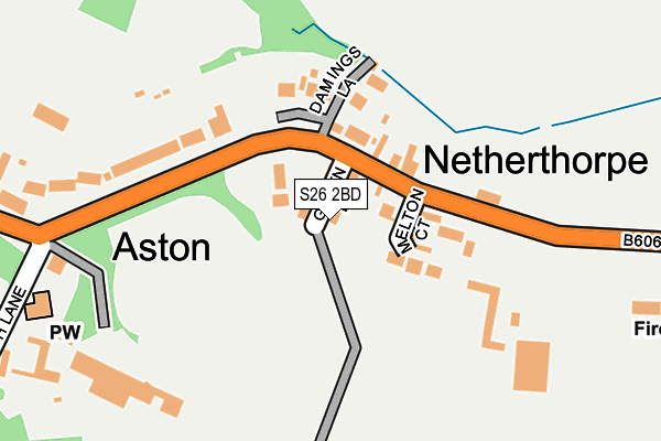 S26 2BD map - OS OpenMap – Local (Ordnance Survey)