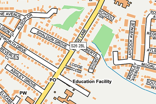 S26 2BL map - OS OpenMap – Local (Ordnance Survey)