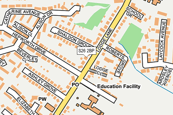 S26 2BP map - OS OpenMap – Local (Ordnance Survey)