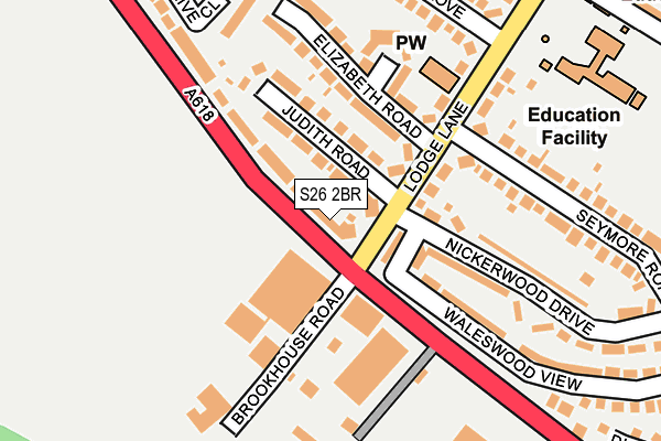 S26 2BR map - OS OpenMap – Local (Ordnance Survey)