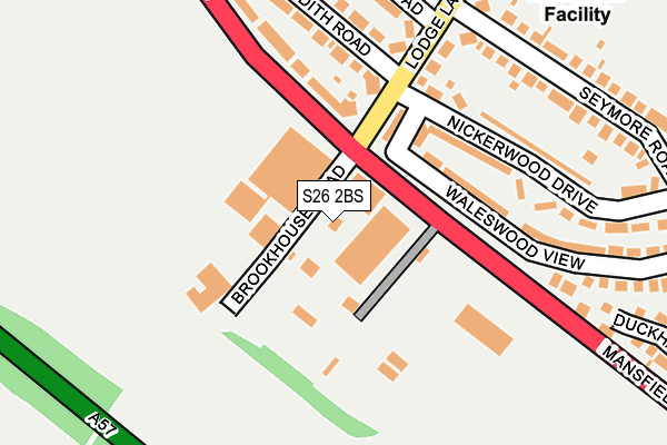S26 2BS map - OS OpenMap – Local (Ordnance Survey)