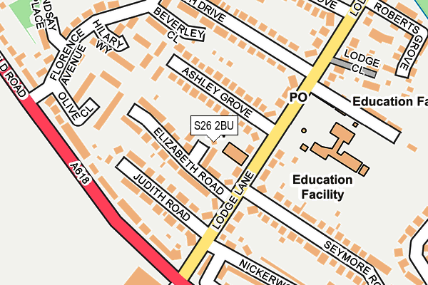S26 2BU map - OS OpenMap – Local (Ordnance Survey)