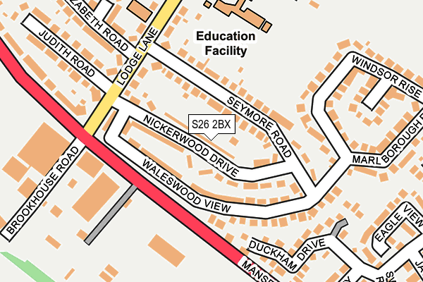 S26 2BX map - OS OpenMap – Local (Ordnance Survey)