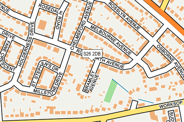 S26 2DB map - OS OpenMap – Local (Ordnance Survey)