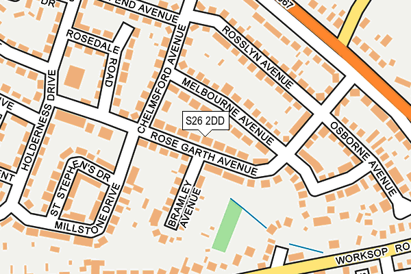 S26 2DD map - OS OpenMap – Local (Ordnance Survey)