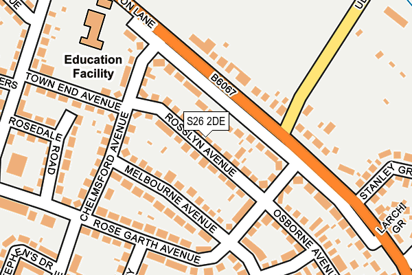 S26 2DE map - OS OpenMap – Local (Ordnance Survey)