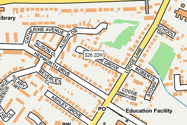 S26 2DH map - OS OpenMap – Local (Ordnance Survey)