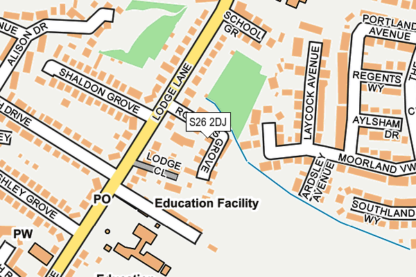 S26 2DJ map - OS OpenMap – Local (Ordnance Survey)