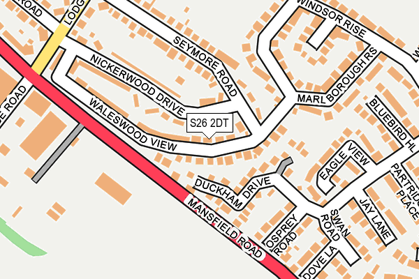 S26 2DT map - OS OpenMap – Local (Ordnance Survey)